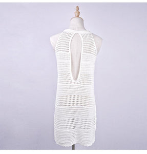 Backless Knitwear Beach Hollow Cover-Up