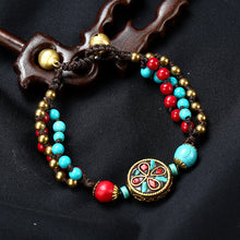 Load image into Gallery viewer, New Tibetan ethnic jewelry hand-woven Nepal Pearl retro bracelet