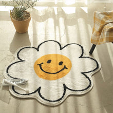 Load image into Gallery viewer, Flower Rug for Living Room Nordic Smiley Flower Carpet Bedroom Bedside Area Rug Plush Floor Mat Home Decor Non-slip Bath Mat