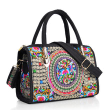 Load image into Gallery viewer, Ethnic Style Embroidered Portable Cross-body Drum Bag Canvas Embroidered Cloth Bag Travel One-shoulder Portable Women&#39;s Bag