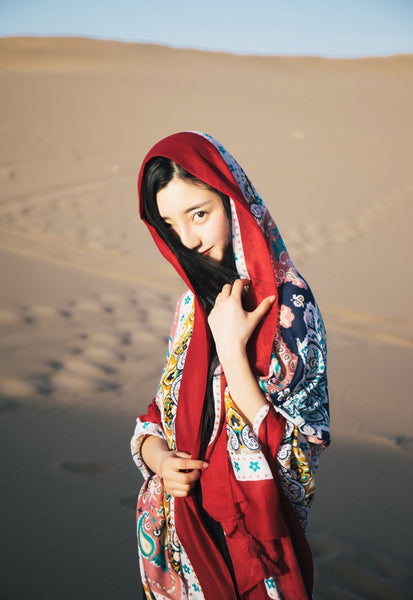 Bohemia Print Beach Casual Cape&Scarf