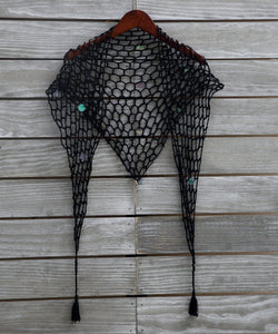 Beach Shawl Sunscreen Sexy Fishnet Sequin Triangle Cover-up