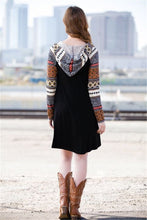 Load image into Gallery viewer, Print Elk Hooded Stitching Christmas Mini Dress