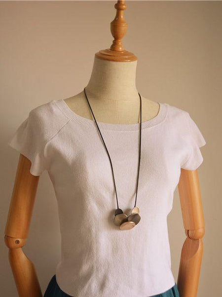 Korean Version of The Simple Irregular Geometric Hanging Brand Long Necklace Wool Chain