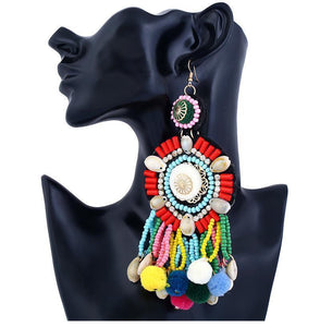 Boho E-Plating Technic Alloy Shell Earrings