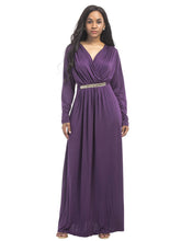 Load image into Gallery viewer, Solid Color V-neck Maxi Dress