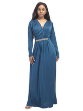 Load image into Gallery viewer, Solid Color V-neck Maxi Dress