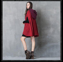 Load image into Gallery viewer, Cape Style Stitching Sweater Loose Fashion Check Jacket