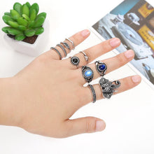 Load image into Gallery viewer, Bohemian Elephants Ring Retro Stone 10pcs Rings Sets For Women