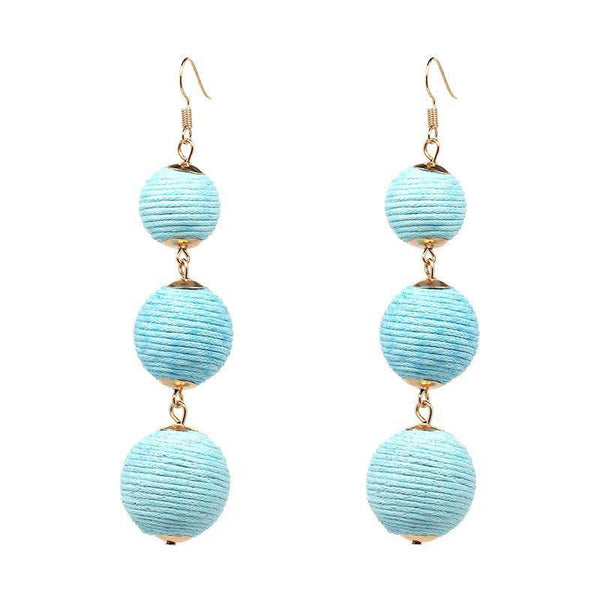 Handmade cute ball lantern ear stud earrings bohemia