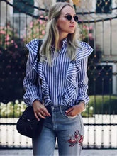 Load image into Gallery viewer, Fashion Stripe Long Sleeve T Shirt Top Blouse