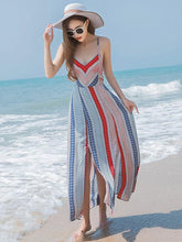 Load image into Gallery viewer, Sexy Bohemia Spaghetti Straps Deep V Neck Backless Beach Maxi Dress