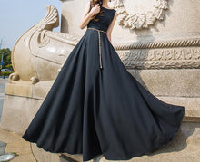 Load image into Gallery viewer, Solid Color Sleeveless Round Neck Evening Maxi Long Dress