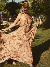 Load image into Gallery viewer, Floral Print Halter Beach Bohemia Maxi Dress