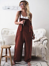 Load image into Gallery viewer, High-Waist Loose Suspender Trousers