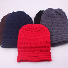 Load image into Gallery viewer, Men and women autumn and winter pleated cuffed hooded outdoor ski wool cap