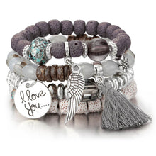 Load image into Gallery viewer, Natural Stone Bead Bangles Set
