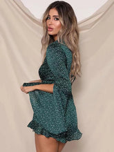 Load image into Gallery viewer, Polka Dot Deep V Neck Bohemia Rompers