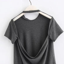 Load image into Gallery viewer, 2018 new arrival Women sexy Leak back hanging neck T-Shirt