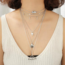 Load image into Gallery viewer, Boho Beach Mermaid Fish Tail Shell Crystal Beads Necklaces