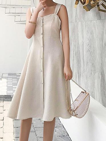 2018 VINTAGE HIGH-WAIST BOW LONG DRESS