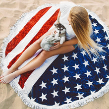 Load image into Gallery viewer, Hot Sale Nation Flag digital printing tassel beach towel supply sunscreen shawl multi-purpose mat