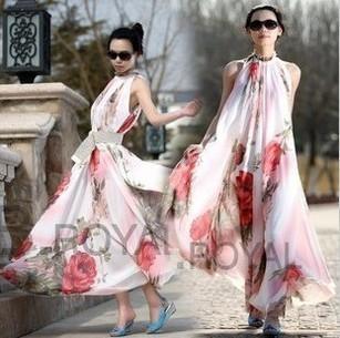 Flower Sleeveless Beach Summer Maxi Dress