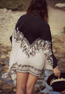 Stylish Bohemian printed long-sleeved scarf - 2