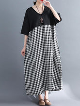 Load image into Gallery viewer, 2018 Summer Short Sleeve Loose Linen Cotton Maxi Dress