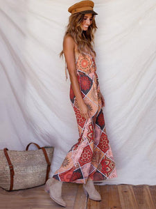 Print Spaghetti Strap Wide Leg Pants Jumpsuit Rompers