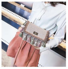 Load image into Gallery viewer, 2018 Tassel Mini Chain Canvas Shoulder Crossbody Bag