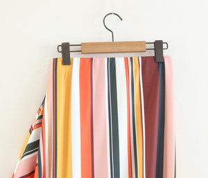 Stripe Irregular Fashion Beach Skirt
