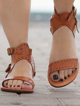 Load image into Gallery viewer, Solid Color Casual Open Toe Flat Sandals Shoes