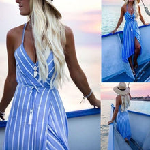 Load image into Gallery viewer, Sexy V-Neck Stripes Maxi Dress Beach Dress