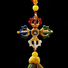 Load image into Gallery viewer, Tibetan Ping&#39;an  hung with Tantric Ten Phases Free Spinning Drum, Vajra pestle Car Pendant Room Decor Pendant