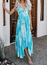 Load image into Gallery viewer, V-neck Sling Large Swing Long Dress