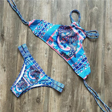 Load image into Gallery viewer, Handmade Sexy Bikini Beach Print Swimsuit