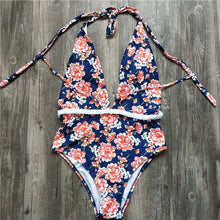 Load image into Gallery viewer, Sexy V-Neck High Waist Floral Printed Swimsuit