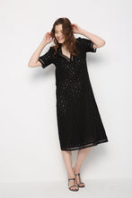 Load image into Gallery viewer, Hollow V Neck Short Sleeve Bohemia Maxi Dress