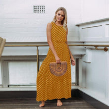 Load image into Gallery viewer, Polka Dot Sleeveless Summer Maxi Dress
