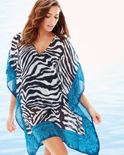 Load image into Gallery viewer, Chiffon Stripe Printed Loose Plus Size Beach Cover Up