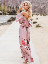 Load image into Gallery viewer, Floral Off Shoulder Ruffle Maxi Dress