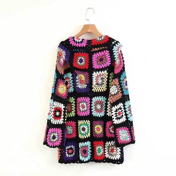 Handmade Hollow Tassel Hooded Sweater Cardigan