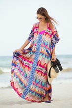 Load image into Gallery viewer, Loose Printed Side Split Bikini Gown Maxi Beach Dress