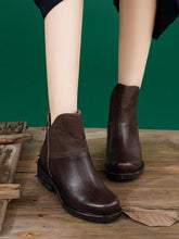 Load image into Gallery viewer, Autumn Winter SPLIT-JOINT COWHIDE SOFT SHORT MARTIN BOOTS For Women
