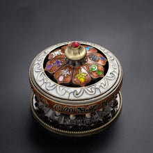 Load image into Gallery viewer, Alloy plate incense burner household Tibetan Eight Treasures Eight Auspicious Sandalwood incense burner Nepal tea ceremony ornaments