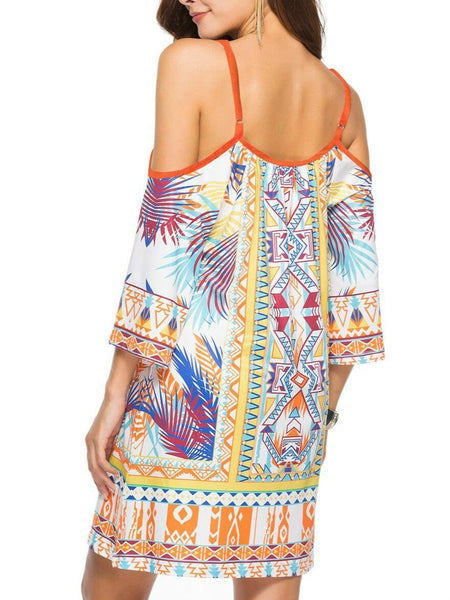 Milk Silk Beach Resort Sling Printing Mini Dress