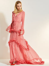 Load image into Gallery viewer, New Arrival Ankle Length  lace deep V-neck dress dragging evening dress