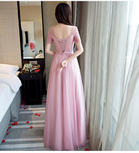Load image into Gallery viewer, Winter New Bean Paste Color Shoulders Slim Fit Bridesmaid Dress