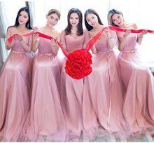 Load image into Gallery viewer, Winter New Bean Paste Color Shoulders Slim Fit Bridesmaid Dress